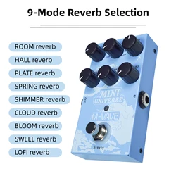 M-VAVE Guitar Effect Pedal Digital Reverb Pedal Modeling Reverberation Effector with 9-Mode Reverb Selection for Guitar Bass New