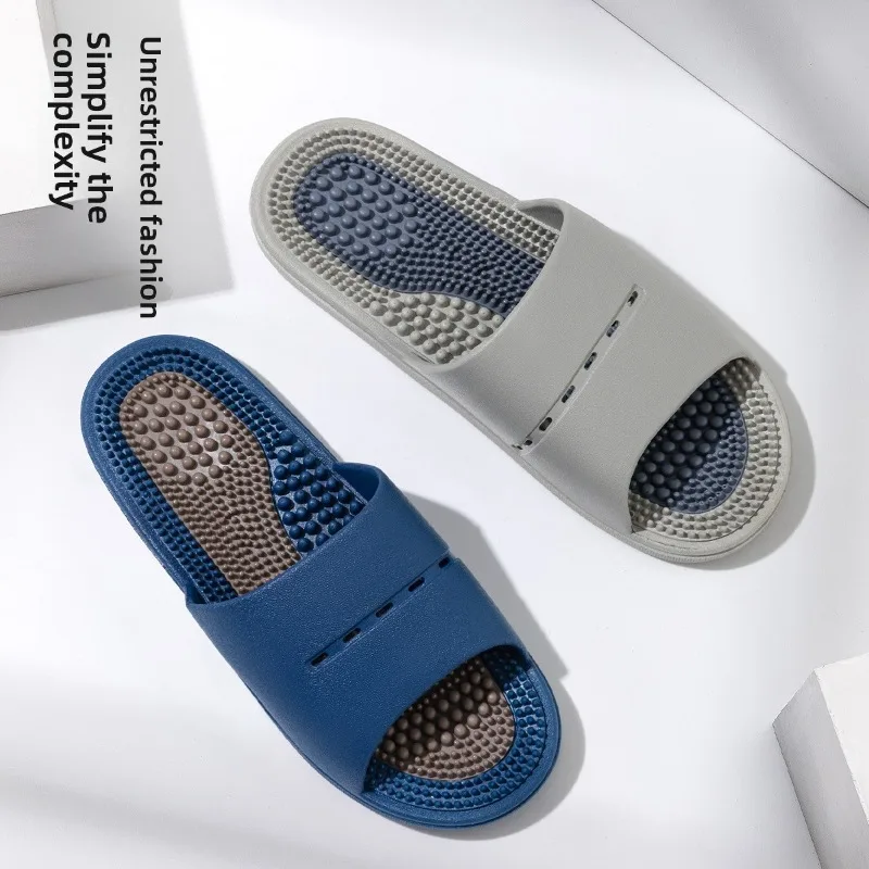 Massage Slippers Men's Summer Indoor Home Bathroom Bath Sole Acupoints Foot Therapy Non-slip Sandals Men's Men Slippers  Shoes image 3