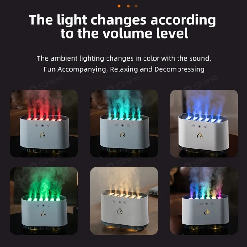 Intelligent Dynamic Pickup Humidifier USB Six Spray Heavy Fog Humidifier Colorful Atmosphere Lighting Large Capacity Humidifier