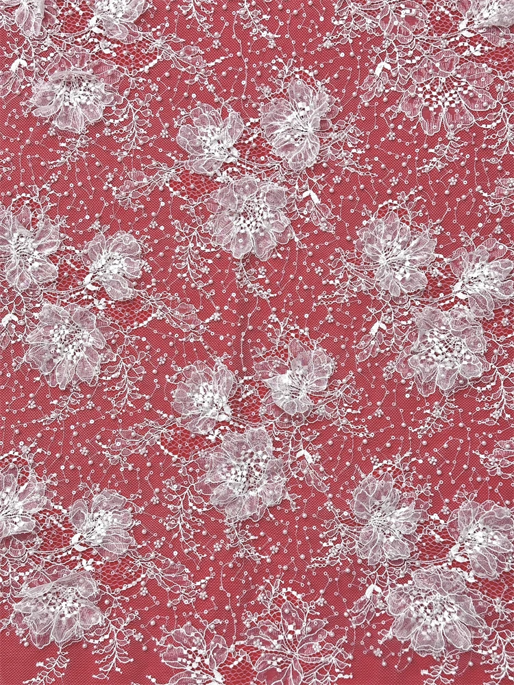 Fashion African Nigerian 2025 Beaded Emboridery Lace High-End Luxury French Sequin Net Lace Fabric For Wedding Party Dress Women