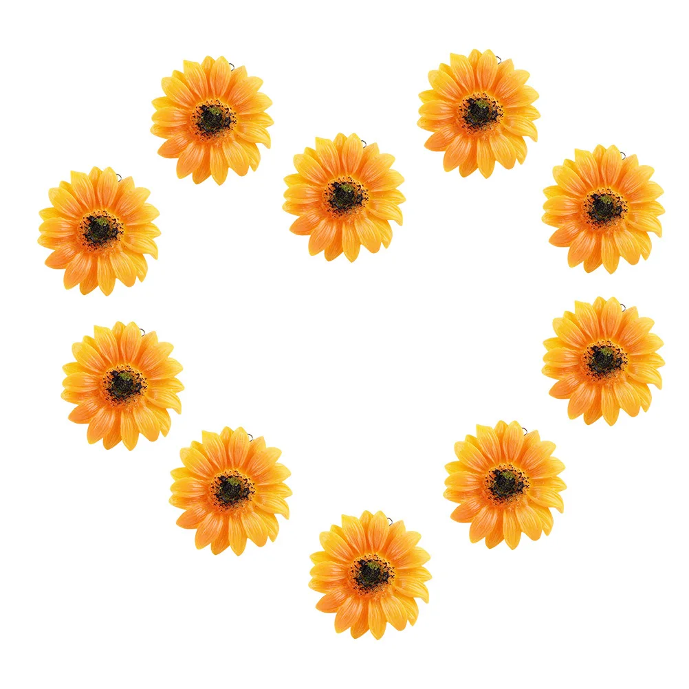 10Pcs Cartoon Sunflower Pendants Exquisite Workmanship Multiple Occasions Keychain Bag Purse Backpack DIY Handmade Jewelry