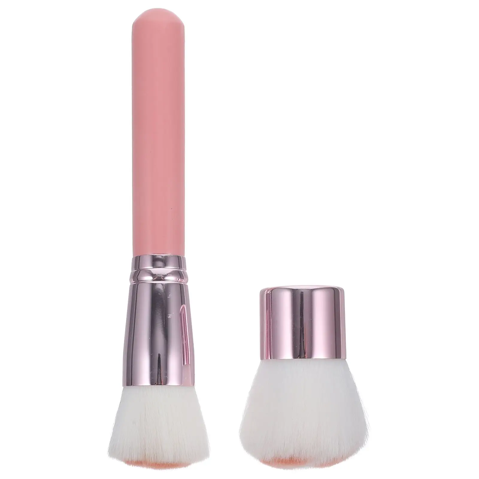 

2Pcs Makeup Brush Set Soft Fiber Bristles Wooden Handle Daily Use Cosmetics Brushes For Women