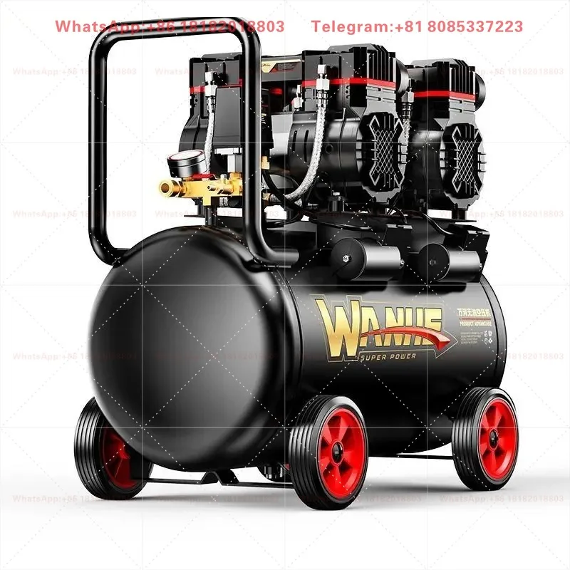 High Pressure Oil-Free Silent Portable Air Compressor 220V Small Industrial Grade Woodworking Air Pump Equipment