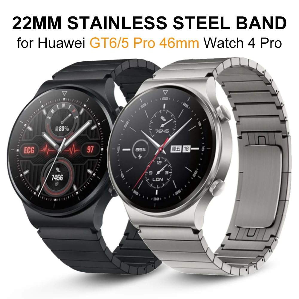 

Универсальный ремешок из нержавеющей стали диаметром 22 мм для Huawei Watch GT 6 Pro, 46 мм, роскошный металлический ремешок для часов Seiko, мужской стильный браслет