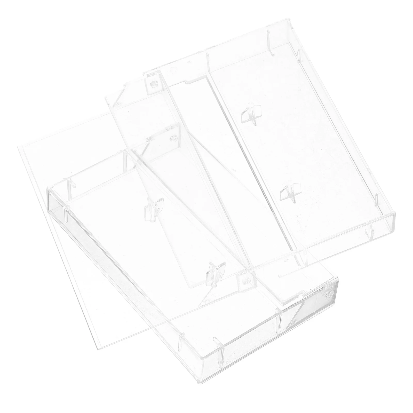 

2 pcs Cassette Storage Box Transparent Plastic Audio Cassette Holder Dustproof Moisture-Resistant Compact Tape Organizer For