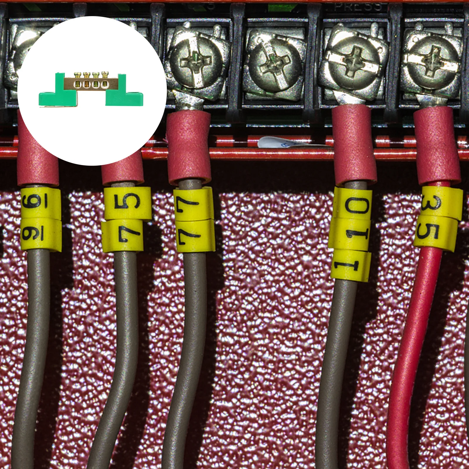 5 قطعة موصل كتلة المحطة النحاس الأساسية عالية المرونة قذيفة بلاستيكية مقاومة للحريق التأريض محطة كتلة عدة