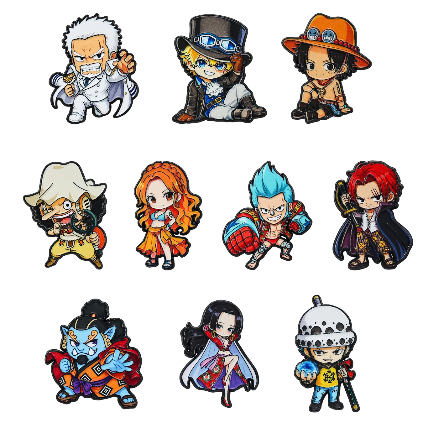 10Pcs One Piece Anime Q Character Enamel Pin Cartoon Metal Lapel Brooch Badge, Backpack Clothes Accessory Fans Collectible Gift - view 6