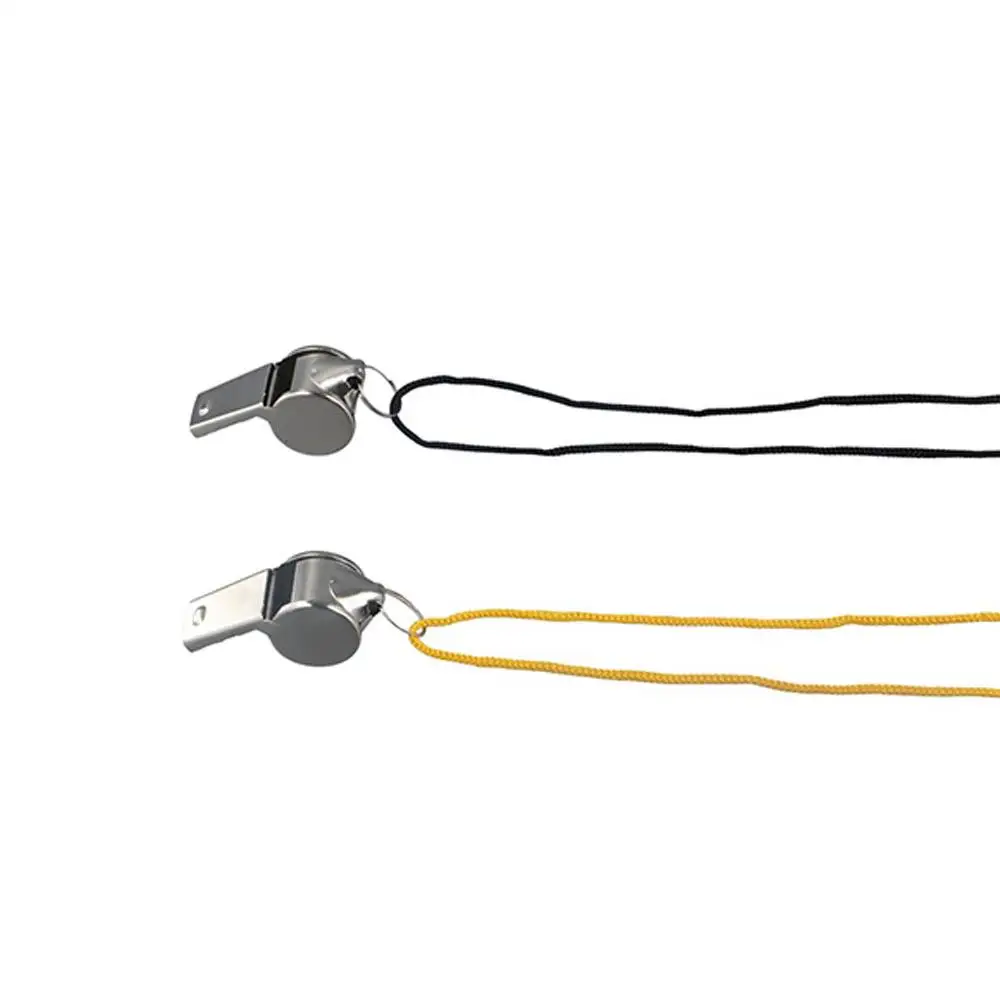 

Футбольный громкий металлический свисток, профессиональный свисток для судей с веревкой, прочные гладкие свистки из нержавеющей стали для вечеринки