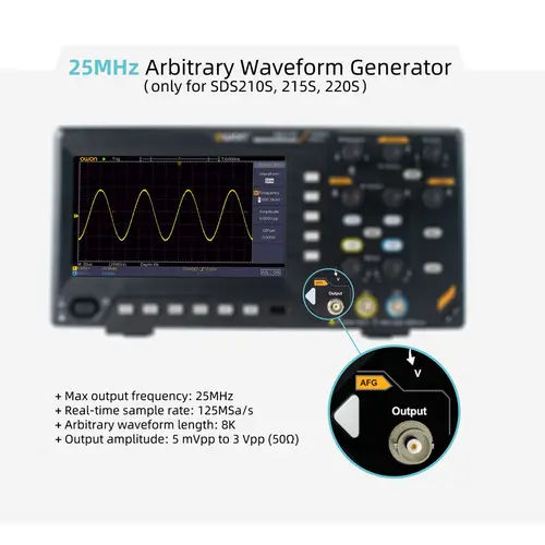 Owon Digital Oscilloscope SDS210S SDS215S SDS220S SDS200 2-channels 100Mhz 150Mhz 200Mhz 1GS/s FFT+ 25MHz 14Bit Signal Generator - Image 5