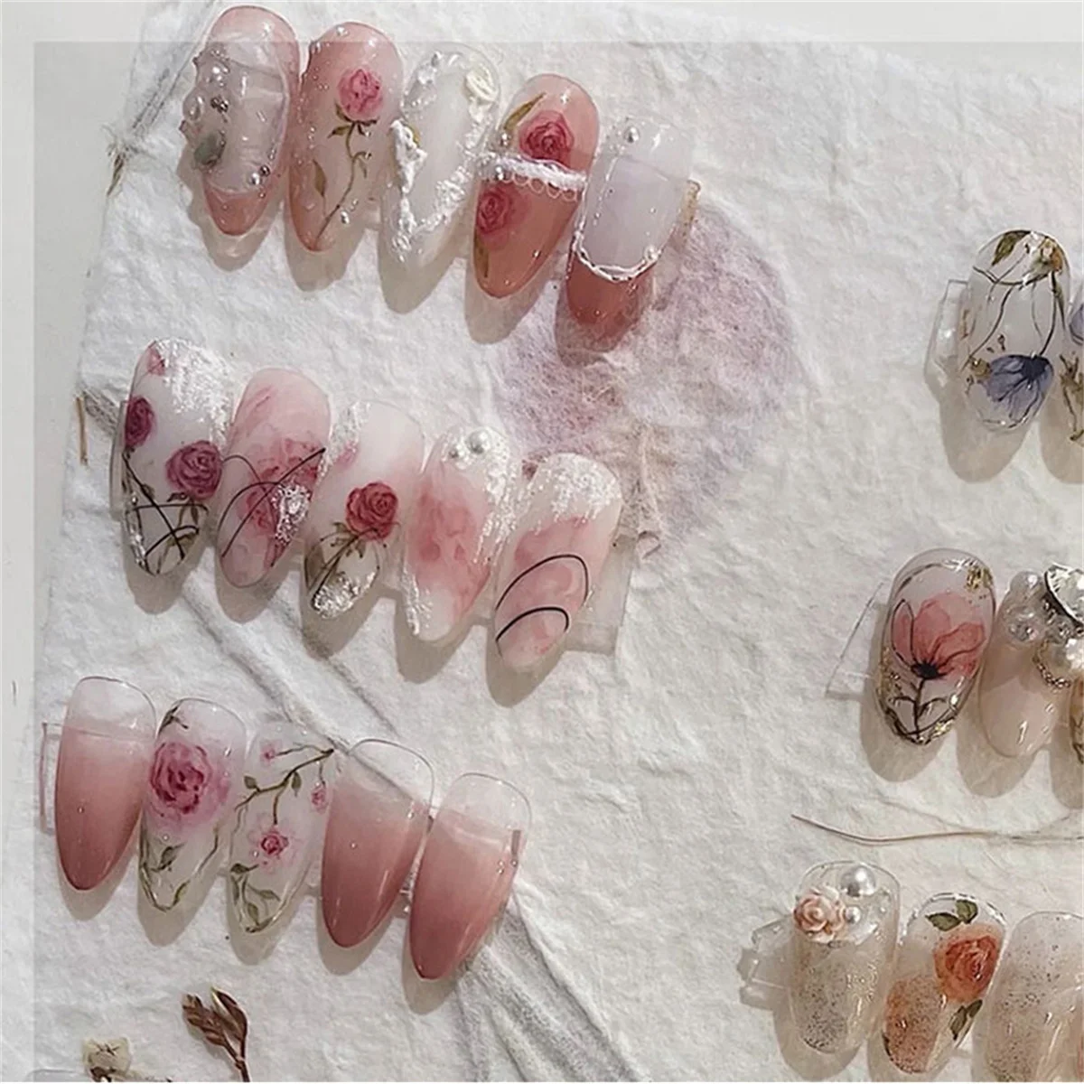 1 Uds 5D Simple tinta roja rosa Floral pegatinas para decoración de uñas flor roja rosa Beatuy decoraciones de uñas calcomanías autoadhesivas deslizador DIY