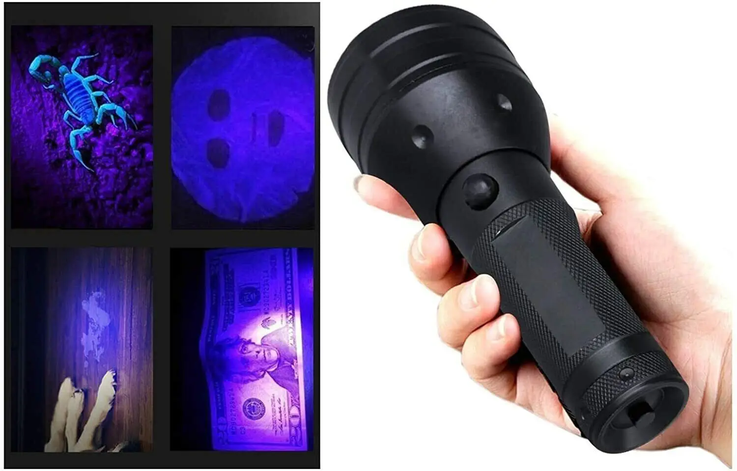 

C5 51LED 395nM UV Ultra Violet Flashlight Blacklight Torch Light Camping Lamp Supplies edc Fishing High Power Flashlight Lantern