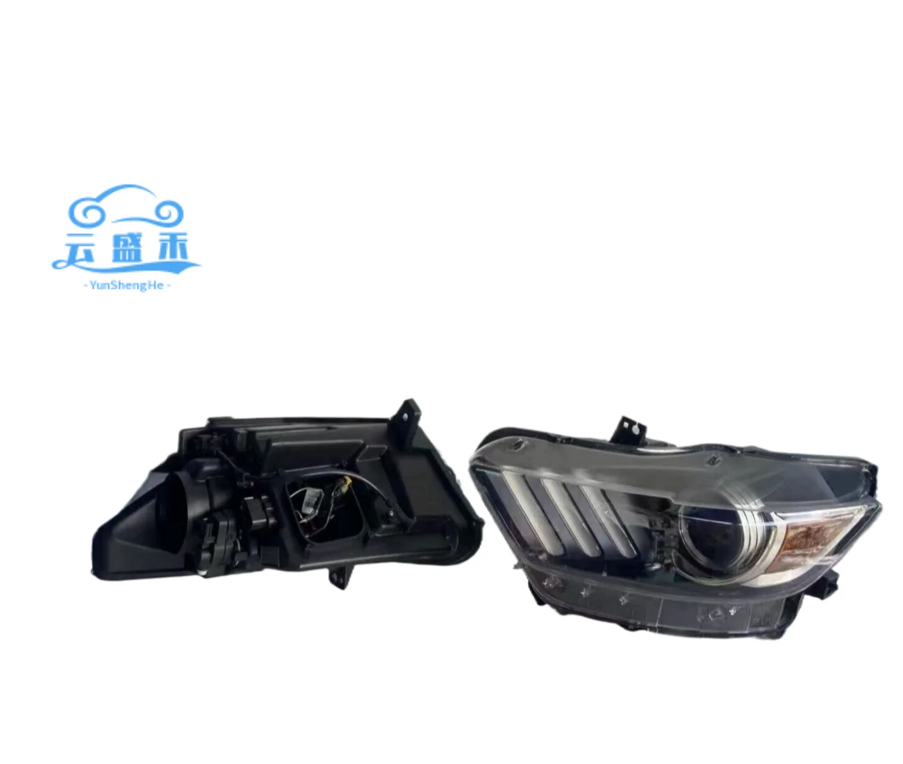 مجموعة المصابيح الأمامية LED مناسبة لمصابيح Ford Mustang LED ذات أربعة وسبعة غرز منخفضة التكوين وشركة عالية