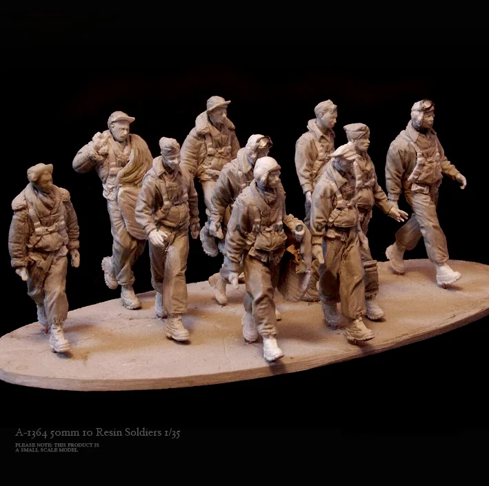 1/35 Resin Soldier model kits figure colorless and self-assembled (10 pcs)A-1364