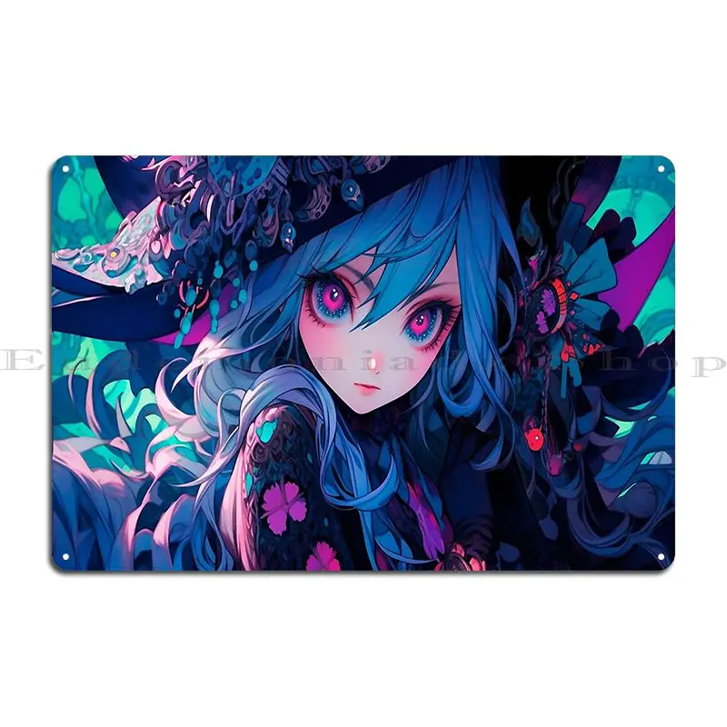 Anime Magician Girl Metal Sign Garage Wall Decor Designs Vintage Club Bar Tin Sign Poster