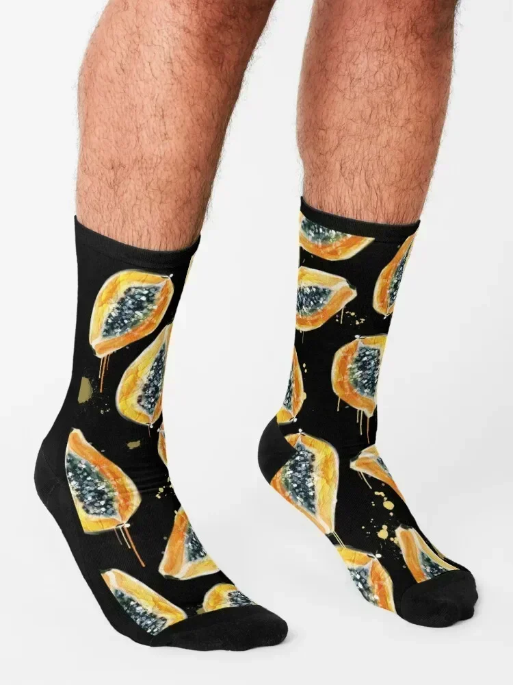 Papaya in oil paint style Socks designer brand Children's Non-slip Run Socks For Girls Men's