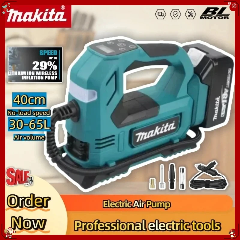 

Беспроводной портативный насос Makita с цифровым дисплеем для автомобилей и мотоциклов, литий-ионный, мобильный, беспроводной компрессор