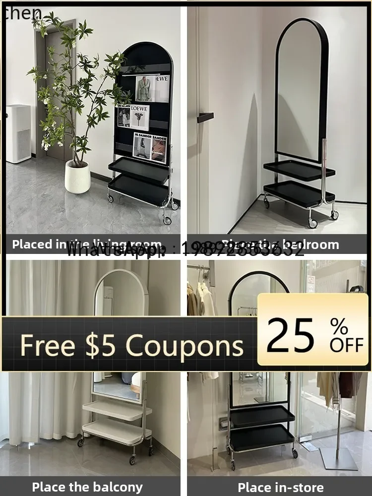 L21-Full-Length Mirror Floor Mirror Home Use Non-Deforming Realistic Rotating Movable Dressing Mirror