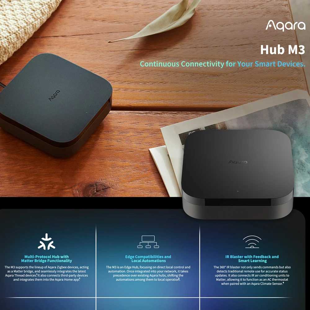 China Version Aqara Smart Hub M3 Zigbee 3.0 Smart Home Control Center Easy Setup Max Support 127 devices Work HomeKit Aqara APP