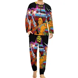 He Man Skull Pajamas Spring 2 Pieces Masters of The Universe Warm Pajama Sets Man Long Sleeve Room Design Nightwear Big Size