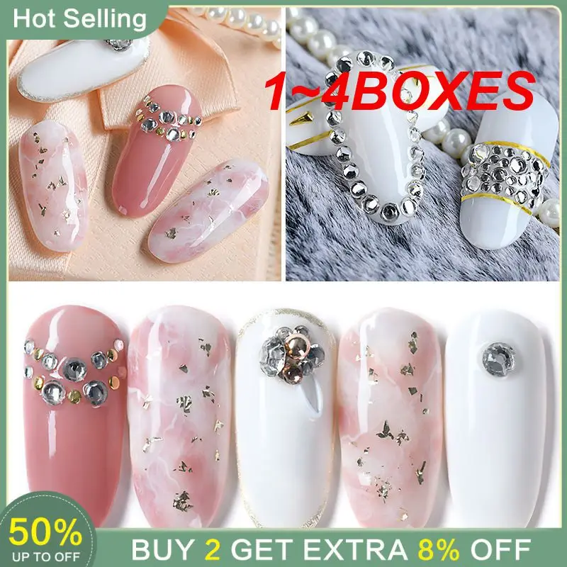 1~4BOXES Pearl Beads Charming Lovely Pearl Beads For Nail Art Nail Jewelry Charms Popular Exquisite Nail Art Delicate Glamorous