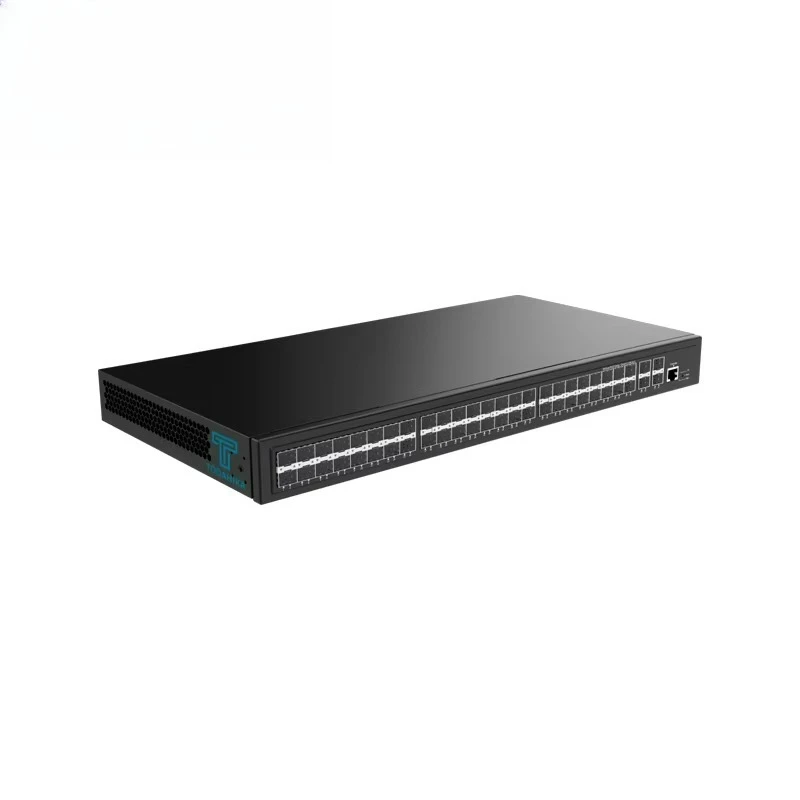 Managed Commercial Fiber Switch 4x1G/2.5G/10G SFP+ 48xGigabit SFP Support Console USB Management with 60W Power Consumption