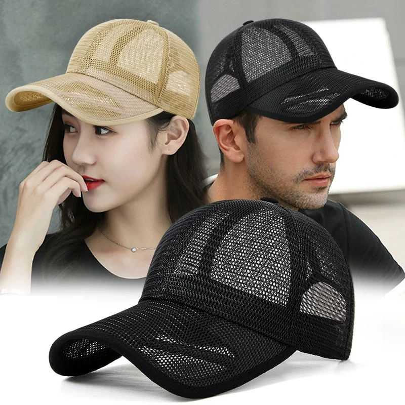Summer BreathableMesh Quick Drying Solid Color Golf Baseball Cap Sunhat Men Women Anti-UV Tennis Hiking Sports Running Cap Visor