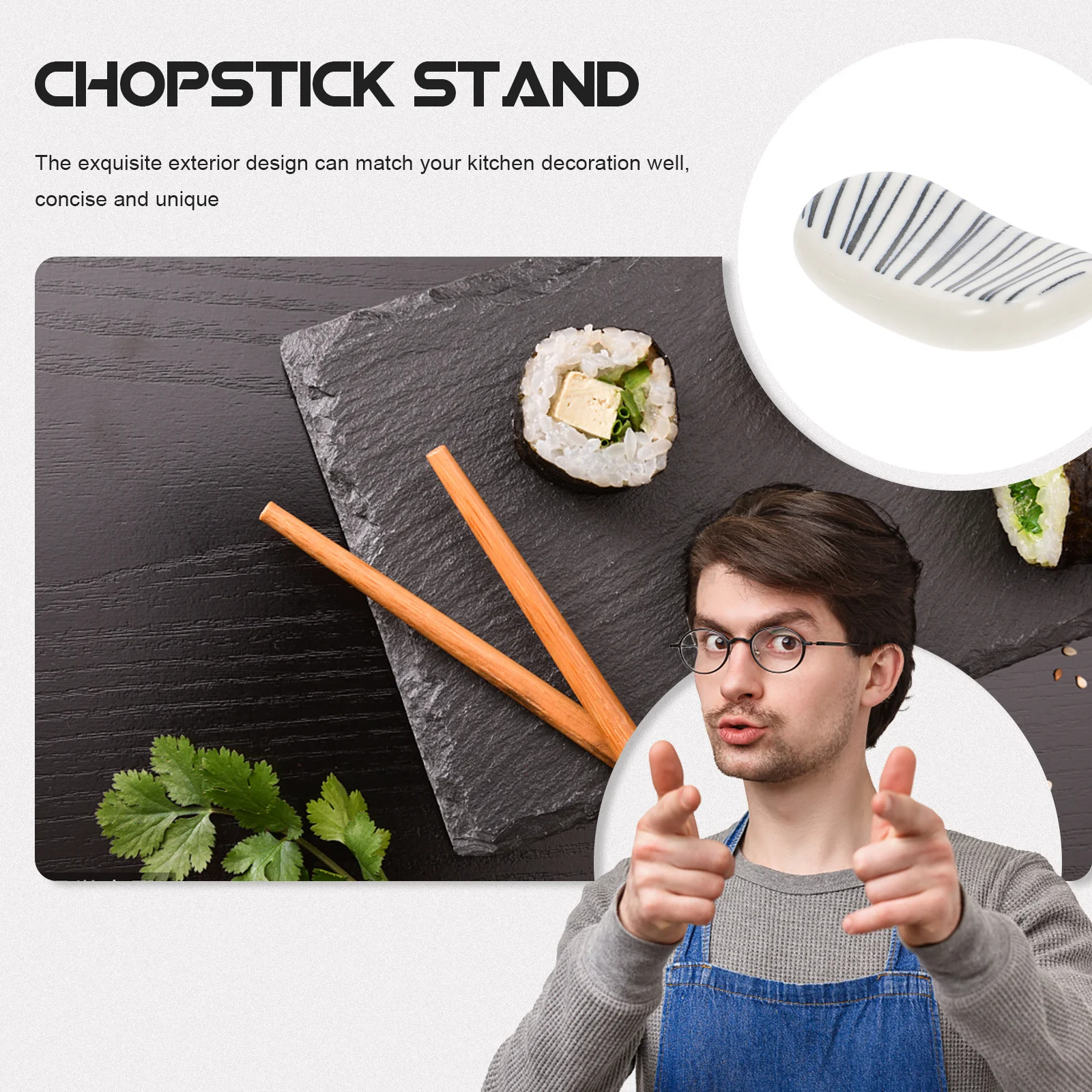 

10Pcs Japanese Ceramic Chopstick Stand Food-Grade Materials Kitchen Decor Gift for Home Restaurants Hotels