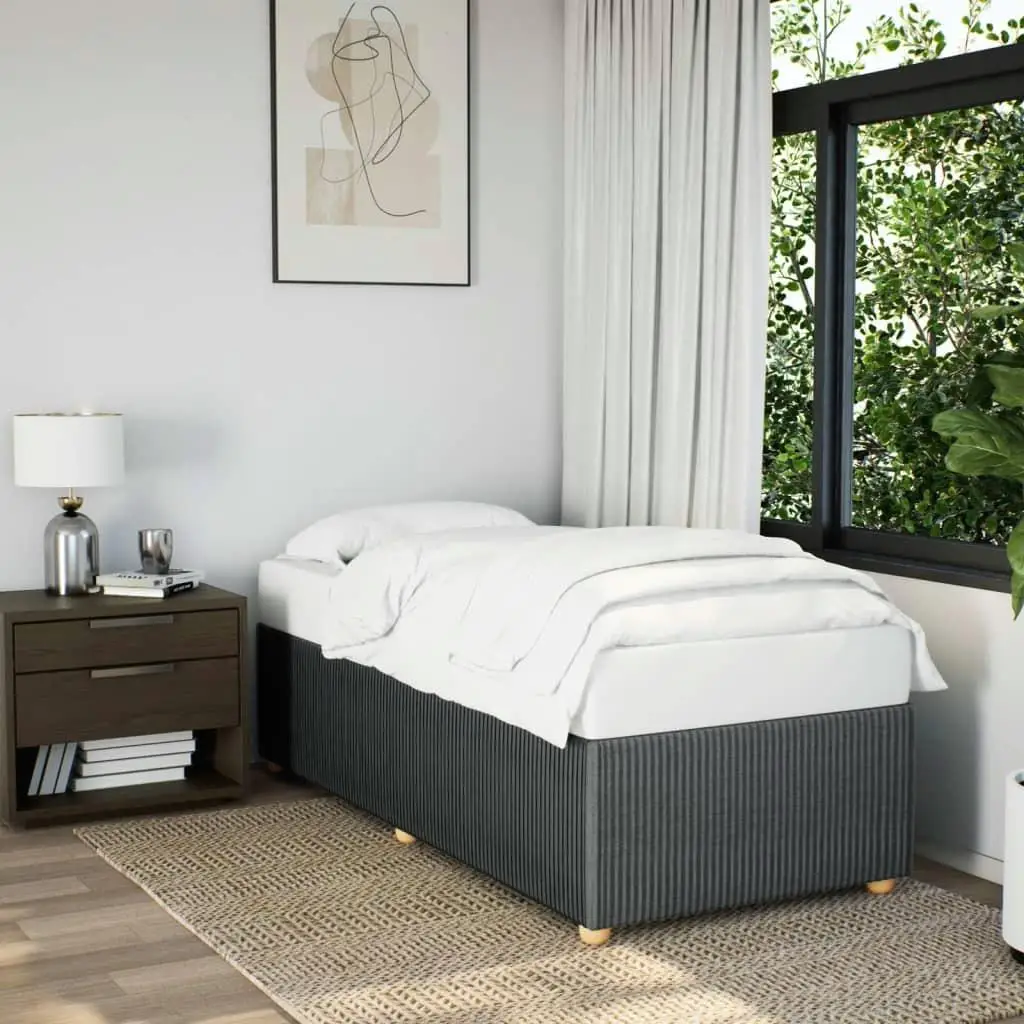 Dark Grey Single Fabric Bed Frame - No Mattress Included, Stylish & Modern Design