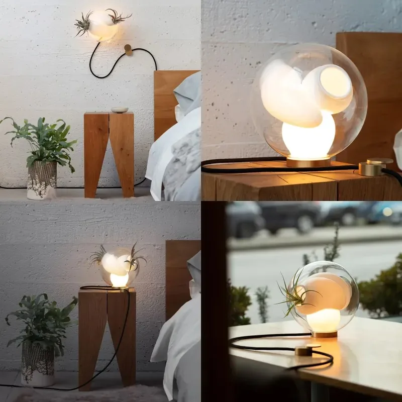 Modern Creative Glass Table Lamp Unique Chandelier Shape Designer Art Decoration