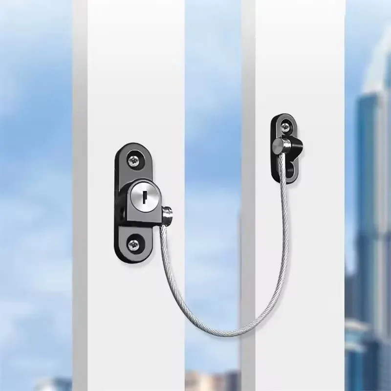 1Pc Child Safety Lock Window Lock Stainless Steel Cable Use Screws To Fix Baby Safety Accessories Security Protection C83 2Color