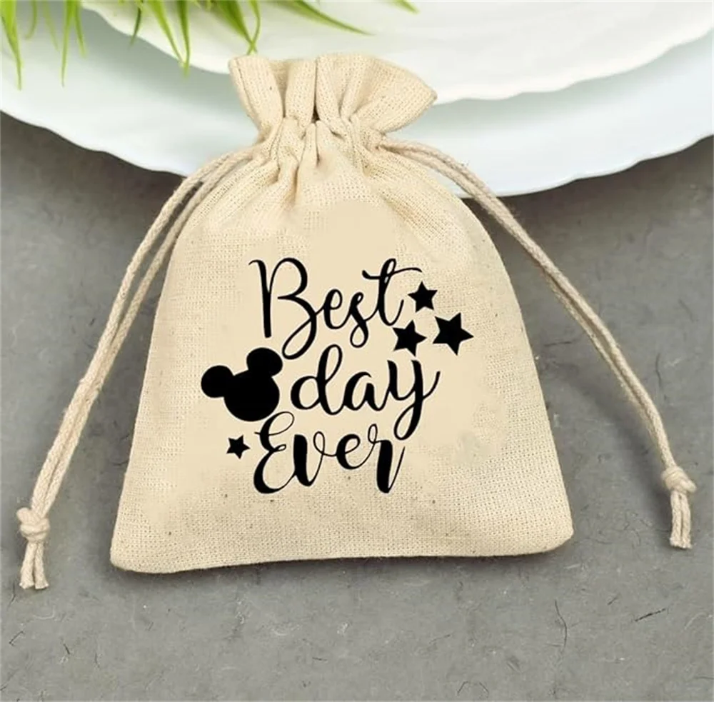 Best day ever Printed Cotton favor bag 5*7 inches Hangover kit bags Bachelorette party kit Wedding Party Recovery kit Wedding we