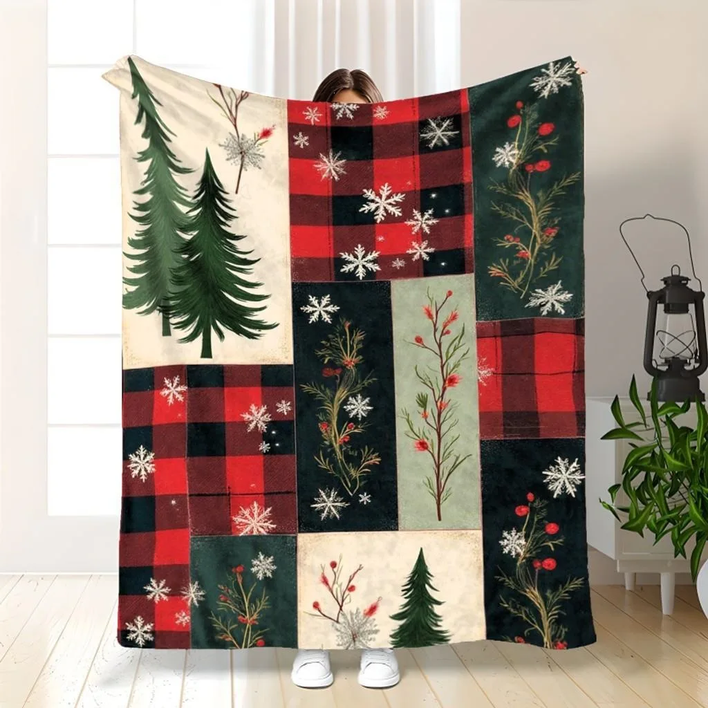 Black White Halloween Elements Collage Spooky Fleece Blanket For Haunted House Decor Soft Warm Throw Blanket Sheet