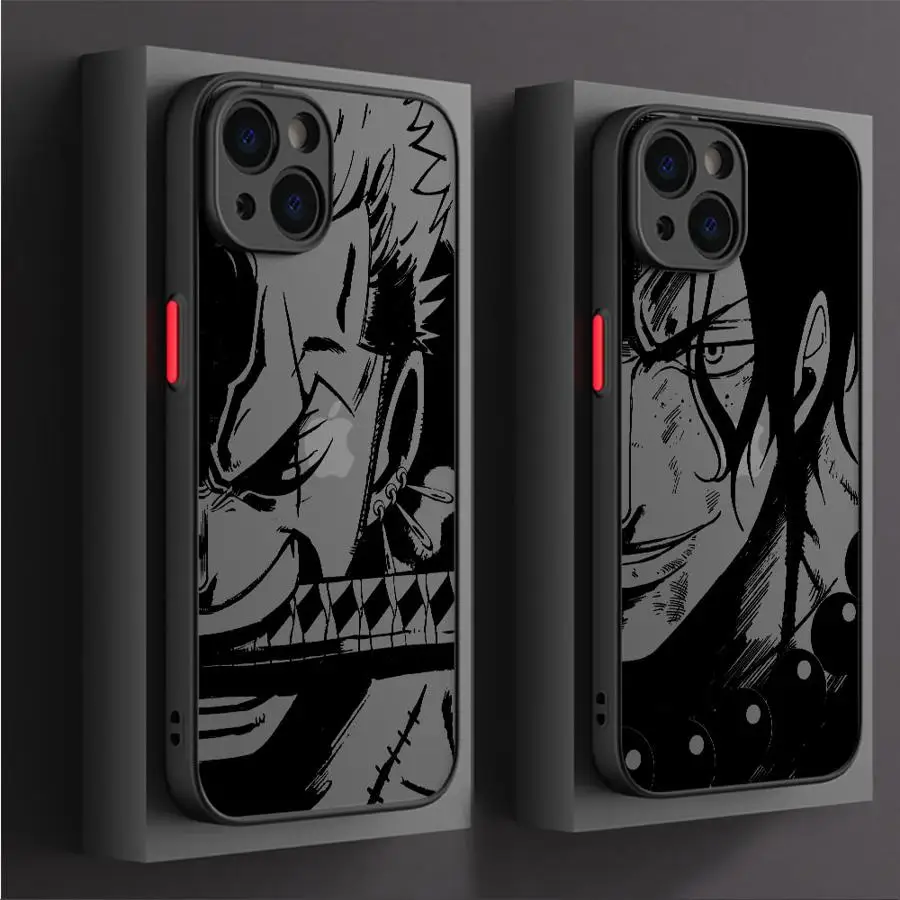 One Anime P-Piece Phone Case for iPhone 14 15 16 Pro Max Plus 12 13 11 Pro Max SE 7 8 XR XS 12 Mini Matte Soft