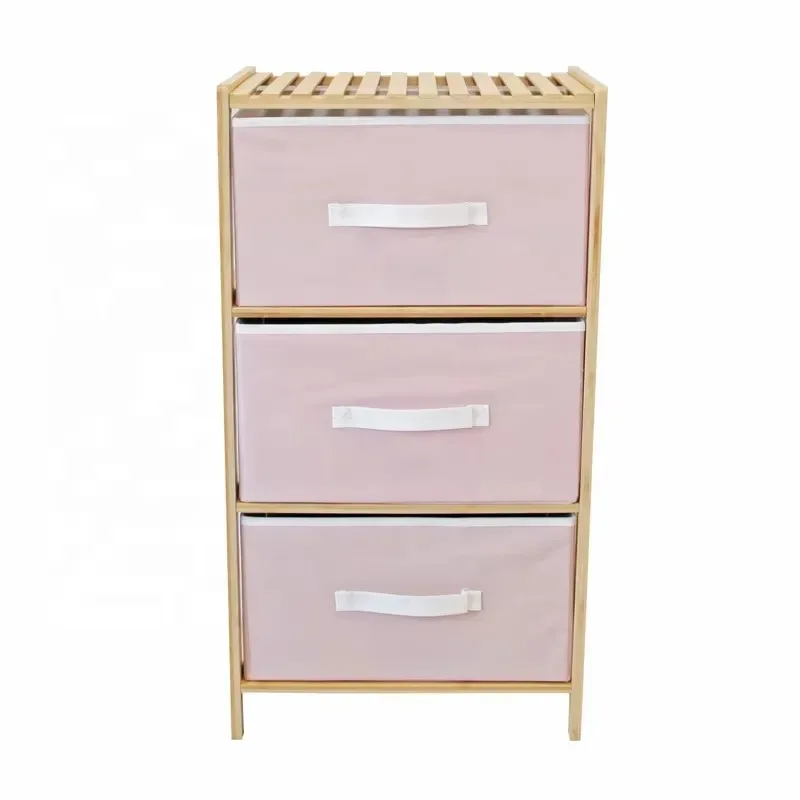 Three Tier Solid Wood Storage Side Table Dresser for Home Office Living Room Farmhouse Entrance Bar or School