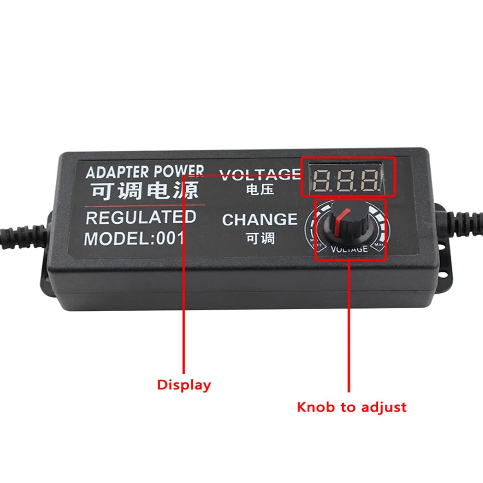 5A Power Supply Adapter Adjustable AC100-240V to DC 3V-12V 5A /9-24V 5A Lighting Accessories Display Screen Voltage Power Supply