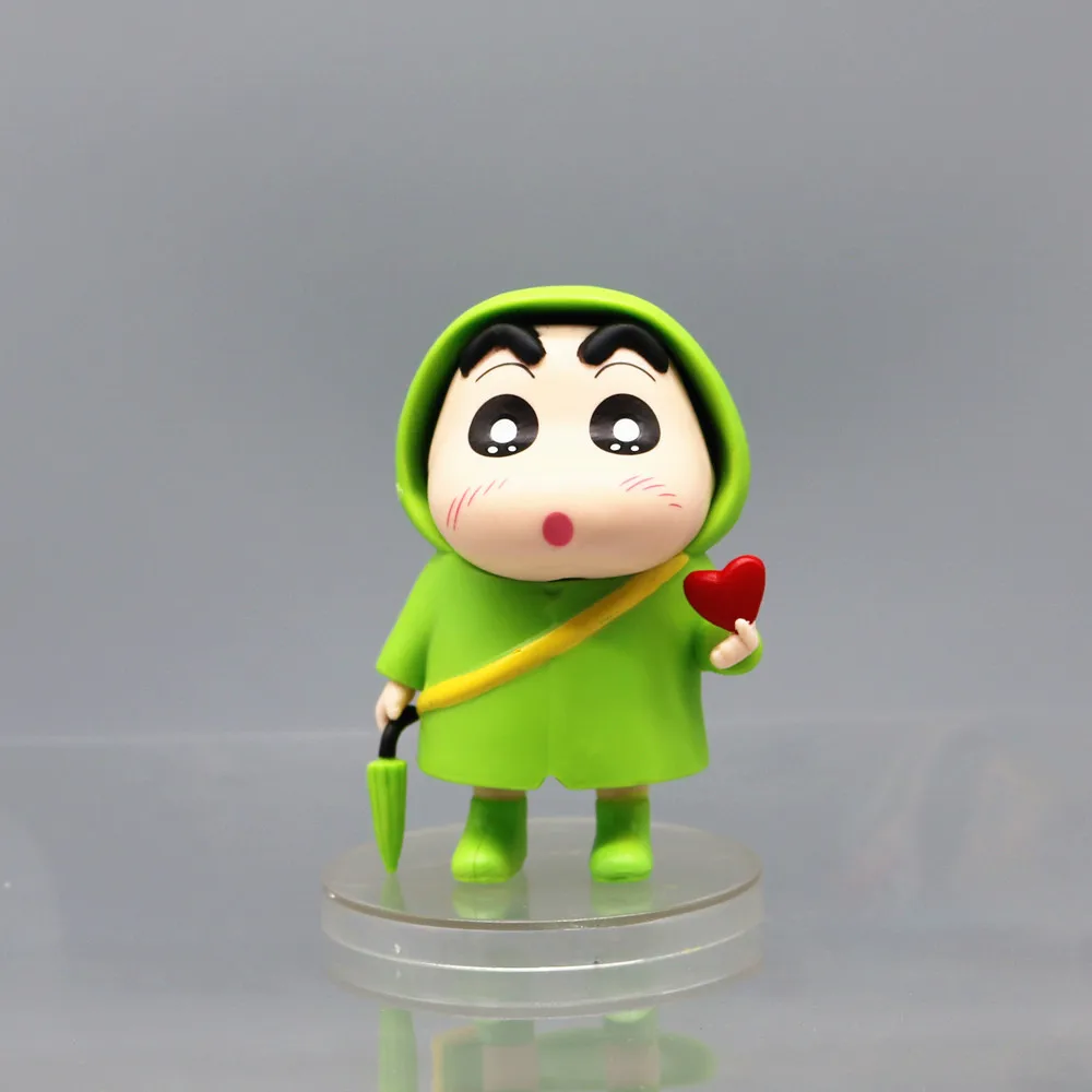 10 CM Anime Crayon Shin-chan Cos impermeabile serie cross-dress Q Versione Action Figures PVC Modello Statua Desk Decor Giocattoli bambola Regali