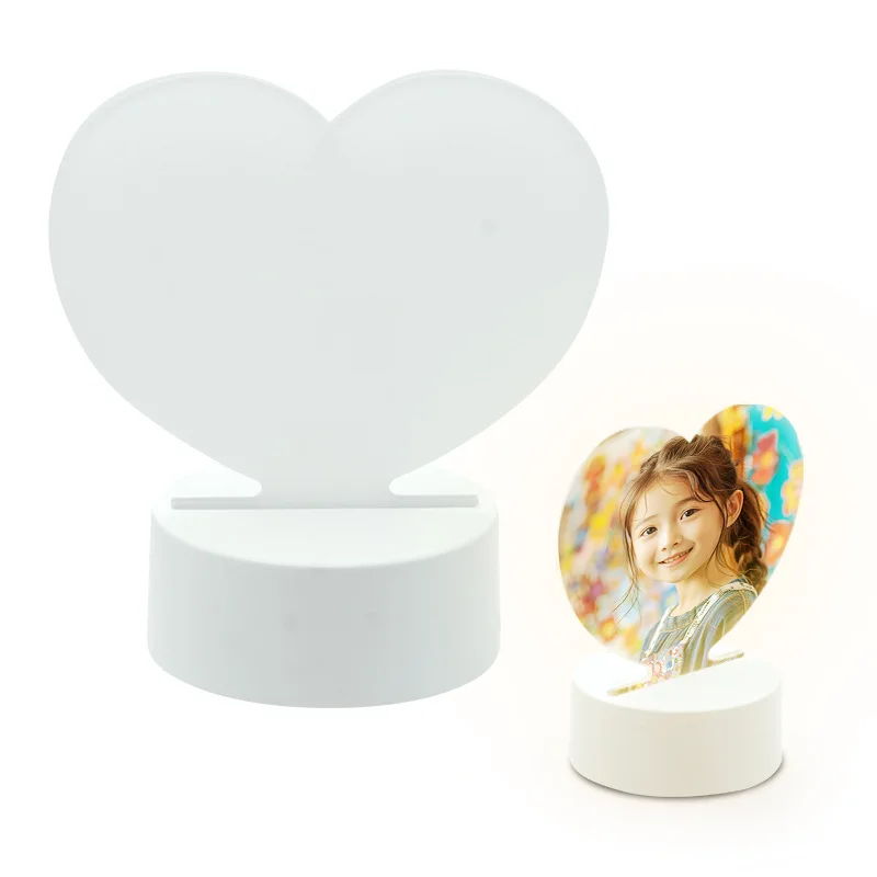 5 sets Sublimation Blanks 7-color remote control Acrylic Lamp Picture Frame bedside lamp DIY pattern night light For Home Decor