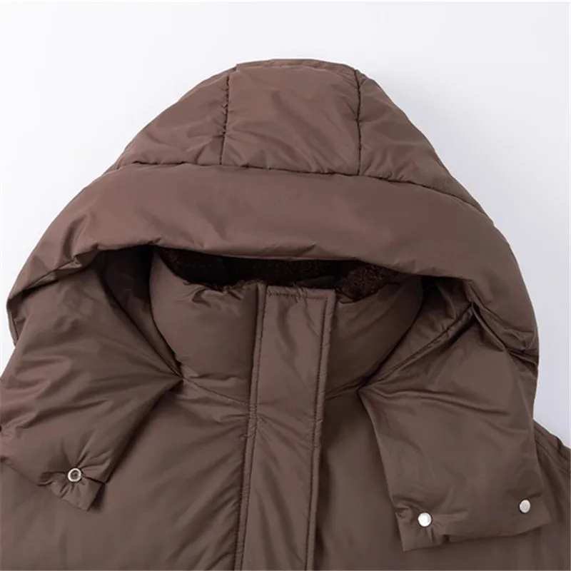 Fashion Down Cotton-padded Jacket Women\'s Winter 2024 New Thicken Keep Warm Bread and Clothing Casual Hooded Short Coat