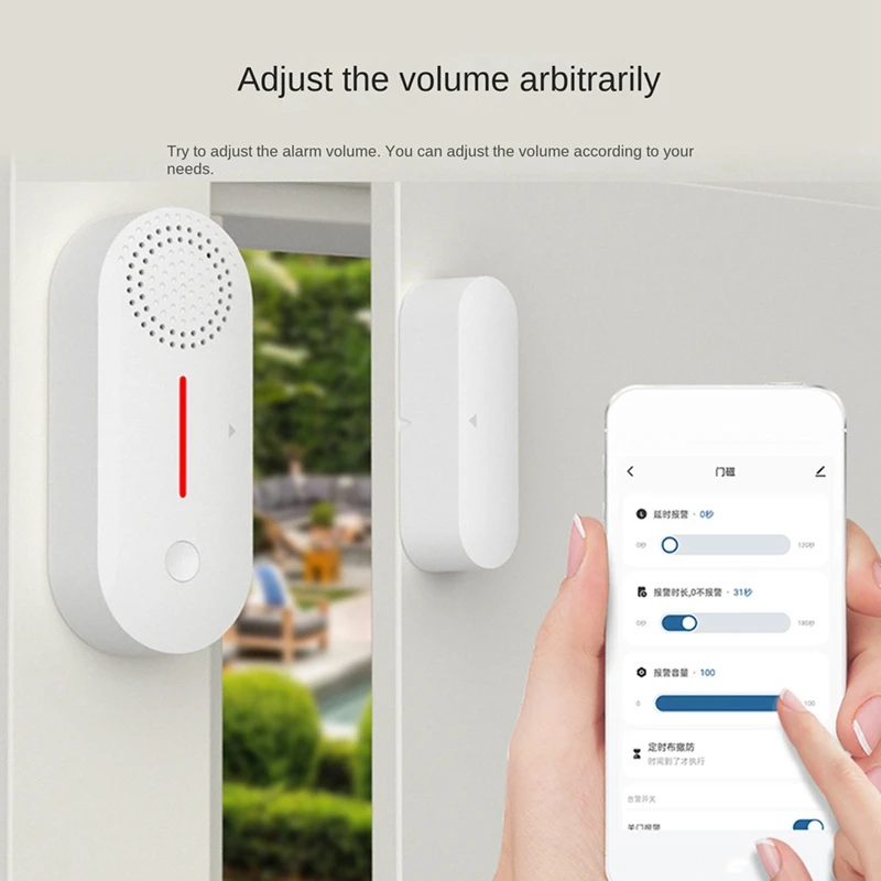 Tuya Wifi Wireless Smart Door Window Sensor System Safe Burglar Alarm Remote Control Operation For Home Door Window