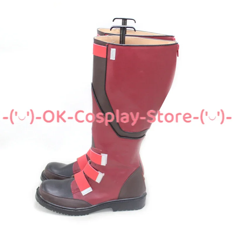 [맞춤형] 캡틴 코스프레 신발 애니메이션 게임 롤플레이 의상 소품 할로윈 카니발 휴일 파티 PU 가죽 부츠