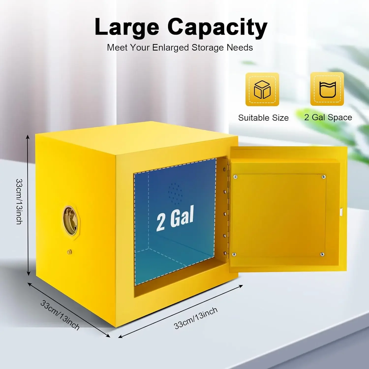 Flammable Safety Cabinet Chemical Reagents Instruments Protection 2 Gallon