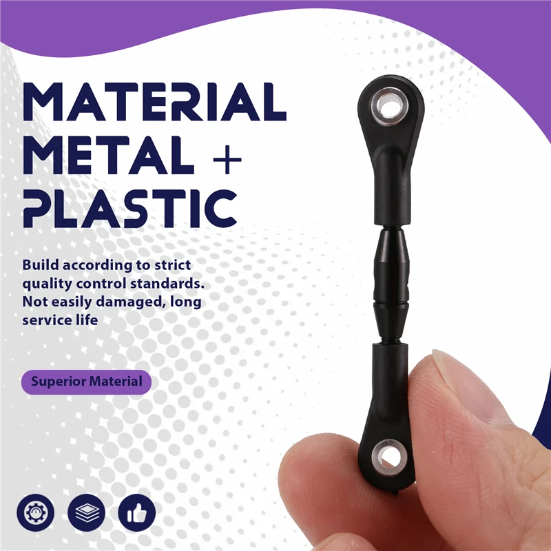 

ABWE-3Pcs Metal Steering Rod Link Rod Tie Rod For Tamiya TT-01 TT01 1/10 RC Car Upgrade Parts Accessories