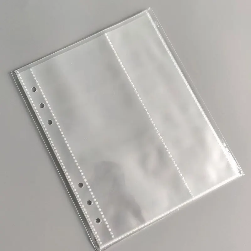 50pcs A5 6 Ring Clear Binder Refill 1 2 4 Pockets Sleeves Notebook Diary Photo Transparent Holder Storage Planner Office Station