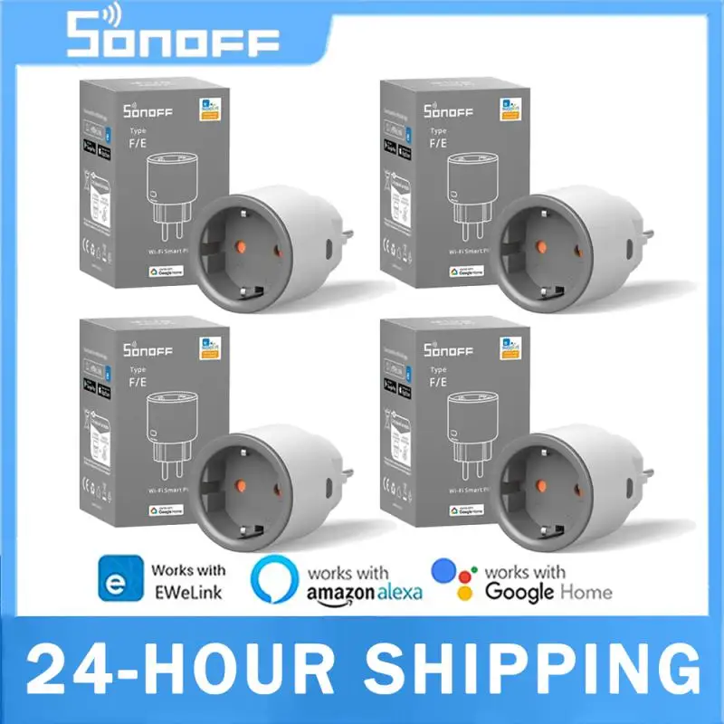 SONOFF S60 EU 16A IPlug Wi-Fi Smart Socket 1-5PCS Overload Protection Smart Scene Remote Control Via EWeLink Alexa Google IFTTT