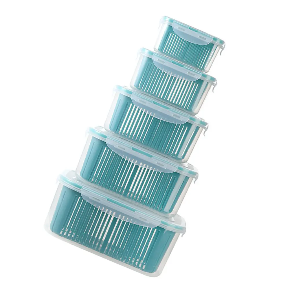 

5Pcs Double-Layer Drain Basket Kitchen Storage Strainer for Fruits Vegetables Washing Draining and Food Prep Fruit Washing