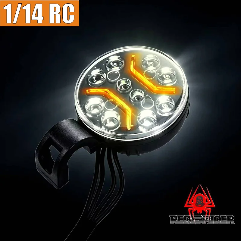 RC Dump Truck LED 5V Car Roof Two-color Spotlight multi-mode Lamp for 1/14 Tamiya SCANIA 770S 56368 VOLVO FH16 ACTROS 3363 Car
