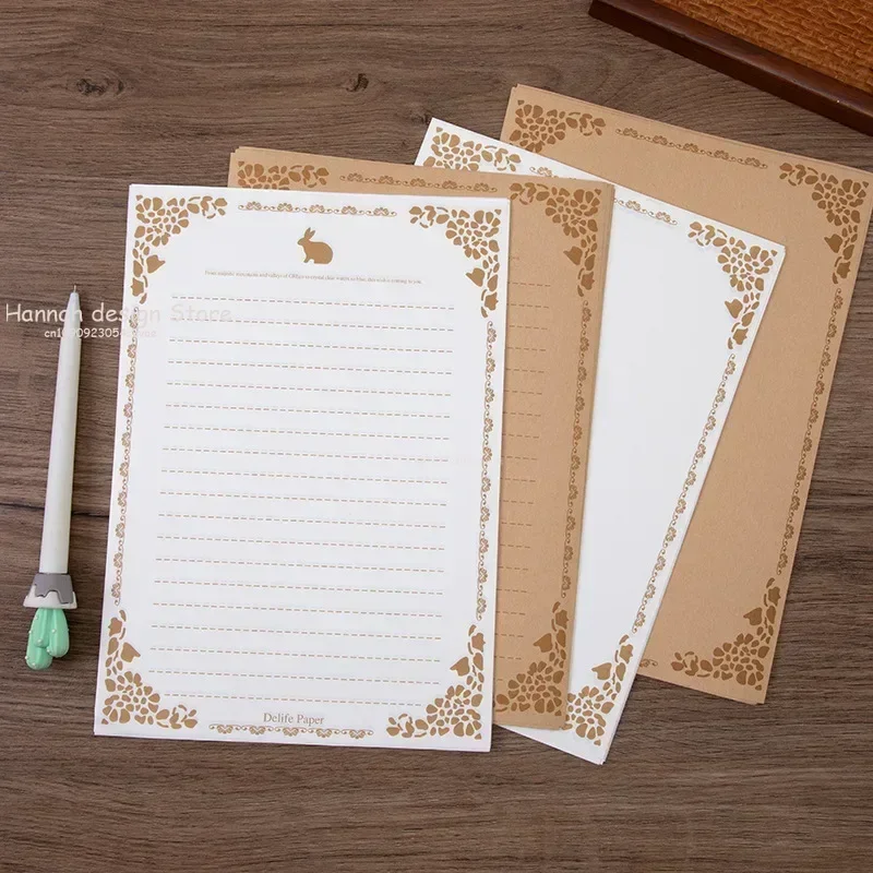 20 Sheets/set Vintage Style Love Writing Paper Letter for Envelopes Writing Stationery Paper Pad Note Letter Set School Supplies