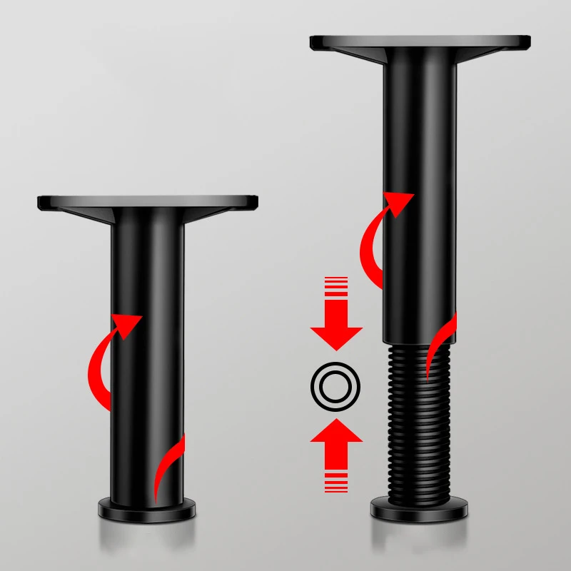 Soporte de viga de cama ajustable telescópico, pata de muebles de acero y plástico duro alto, pata de sofá, soporte de carga, 1 unidad