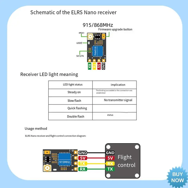 A47Z For GEPRC ELRS Nano Receiver 915Mhz Short Antenna For Long-Range FPV Racing Drone Durable