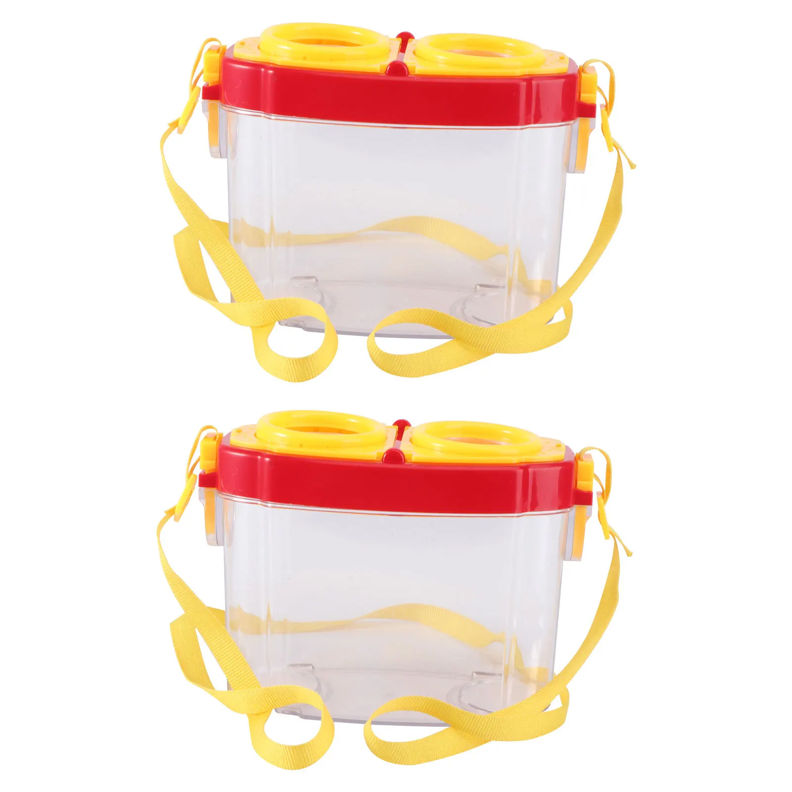 2 قطعة صناديق مراقبة الحشرات عدسة مكبرة إدراج الاستكشاف في الهواء الطلق حاوية المجمع البيولوجي لتعلم الأطفال